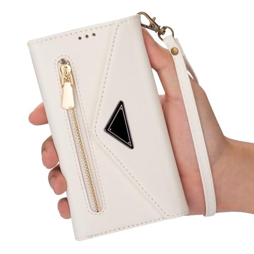 Reißverschluss-Brieftaschenhülle für Samsung Galaxy S21 Ultra S20 FE Note20 S20 Plus A12 A32 A52 A72 A51 A71 5G Umhängetasche, weiß, S10E