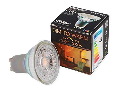 [5 Stück] LED 5,5W GU10 Leuchtmittel 345 Lumen Spot Strahler Einbauleuchte Energiesparlampe Glühlampe 2200-3000K Warmweiß Dimmbar 220-240V