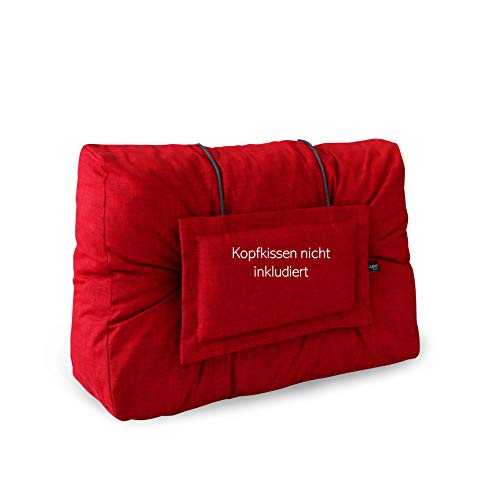 LILENO HOME Palettenkissen Set Rot - Rücken- / Seitenkissen 60x40x10/20 cm - Polster für Europaletten - Palettenkissen Outdoor als Sitzkissen für Palettenmöbel