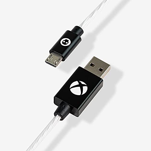 Numskull Offizielles Xbox One Micro-USB-Kabel, grünes LED-Kabel, 1,5 m – Schnelllade- und Wiedergabe-Anschlusskabel – kompatibel mit PS4-Controller, Samsung, HTC