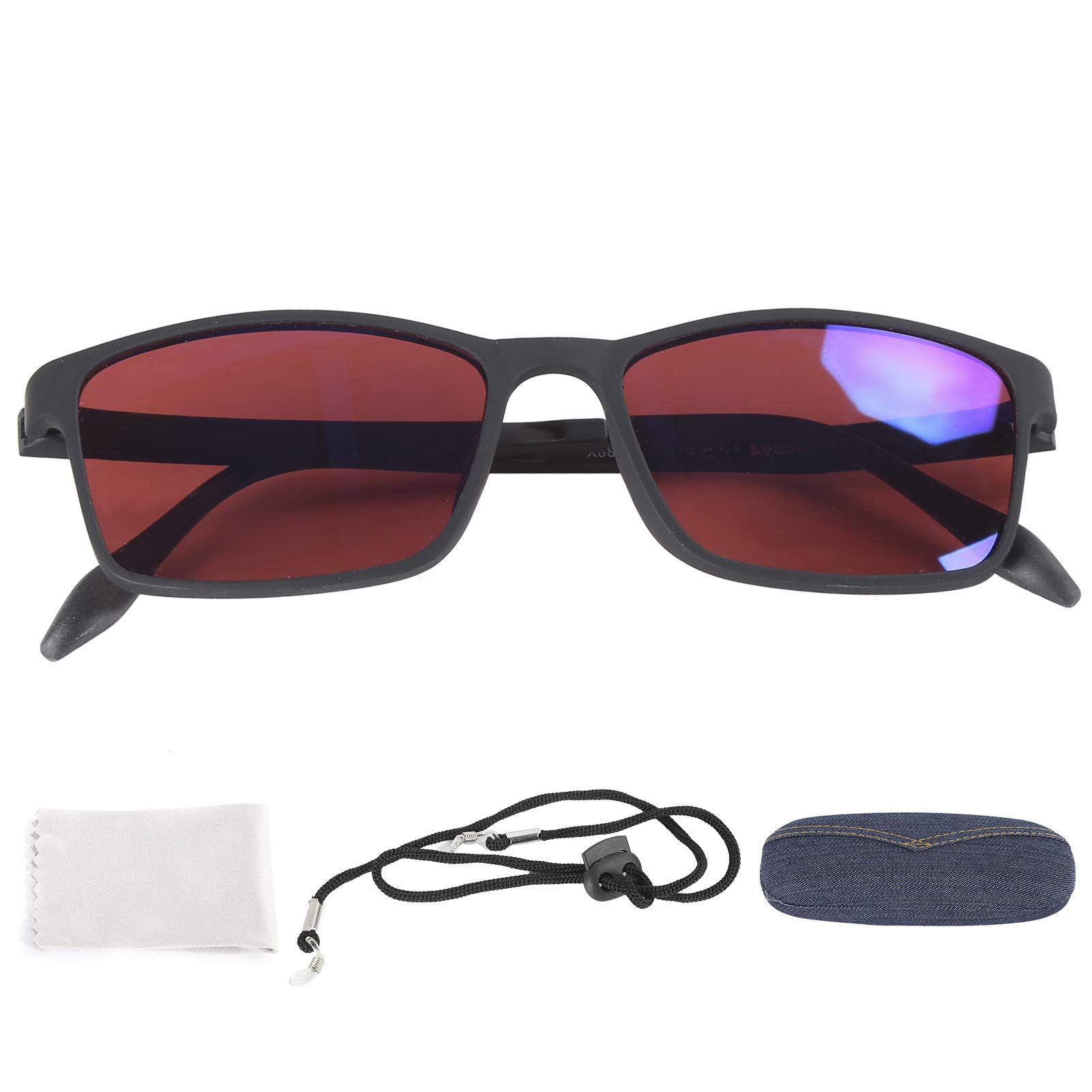 Farbenblinde Gläser Vollformat-Stil Rot-Grün-BrilleVerbessert die Farbauflösungsfähigkeit Sehkraftverbesserung-Brille mit Aufbewahrungskoffer für Männer Frauen