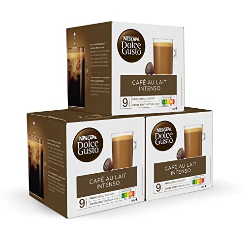 Packung mit 3 Schachteln Dolce Gusto Cafe au Milch Intenso 16 UD