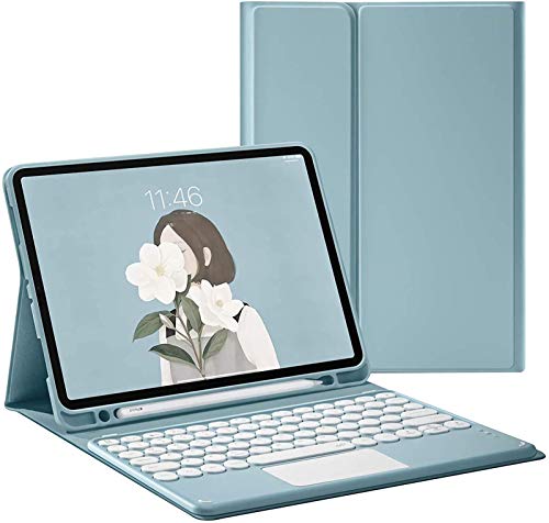 Tastaturkoffer Für IPad Pro 9,7 Zoll Touchpad Tastaturkoffer - Touchpad-Tastatur Bluetooth Slim Folio Smart Leder Cover Für 2016 IPad Pro 9.7,Blue