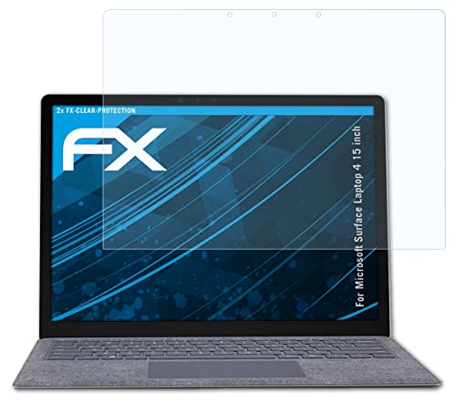 atFoliX Schutzfolie kompatibel mit Microsoft Surface Laptop 4 15 inch Folie, ultraklare FX Displayschutzfolie (2X)
