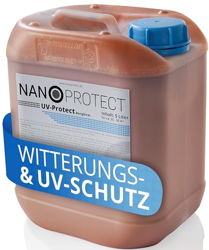 Nanoprotect UV-Protect | Holzöl | UV-Schutz | Witterungsschutz | Verschiedene Farbtöne (5 Liter, Bangkirai - braun)