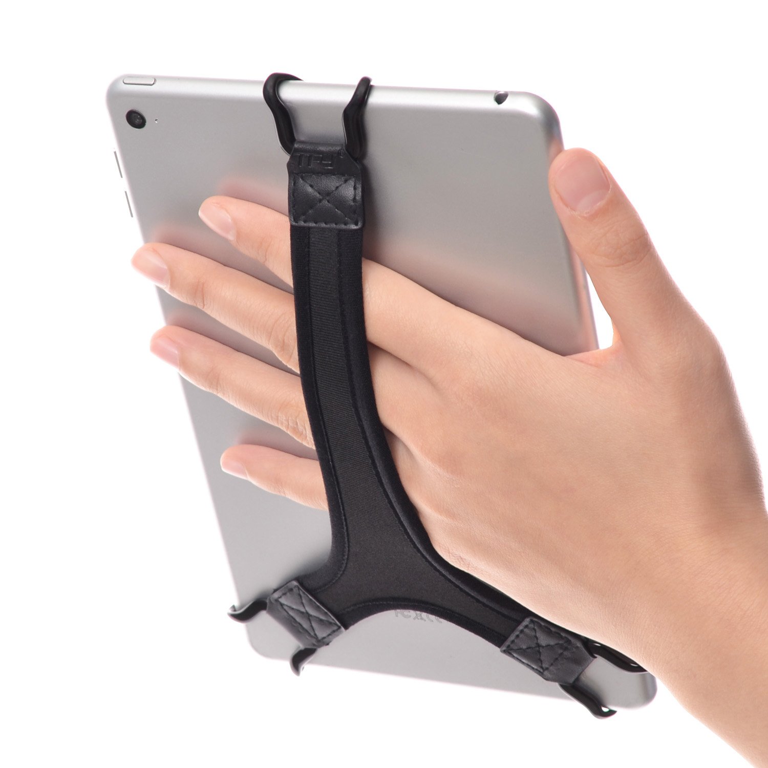 TFY Sicherheits-Handschlaufe für Tablet – kompatibel mit Fire 7 Zoll / Fire HD 8 / iPad Mini / Galaxy Tab S 8.4 / Galaxy Tab 2/3/4/Galaxy Tab 7.7 (schwarz)