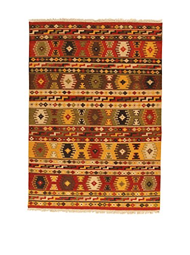 Kilim Carpets by Jalal Teppich Kilim Sivas 3 rot/Mehrfarbig 100 X 160 cm