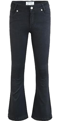 Blue Effect Mädchen Flared Jeans Hose Slim fit, Größe:140, Farbe:Black