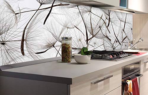 DIMEX LINE Küchenrückwand Folie selbstklebend LÖWENZAHNSAMEN 180 x 60 cm | Klebefolie - Dekofolie - Spritzschutz für Küche | Premium QUALITÄT