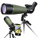 Gosky Aktualisiertes neuestes Spektiv - BAK4 Abgewinkeltes Spektiv für das Schießen von Zielen Jagd Vogelbeobachtung Wildlife Scenery mit Smartphone-Adapter und Kamera-Adapter für Nikon