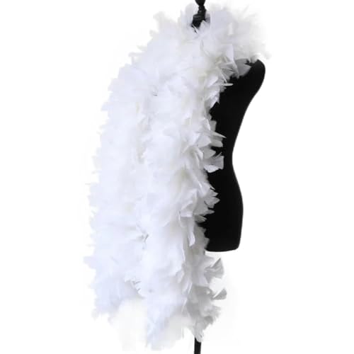 2M flauschige weiße Truthahnfedern Boa DIY Weihnachtsbaum Strauß Plumas Band Hochzeitskleid Dekoration Federn zum Basteln-200G