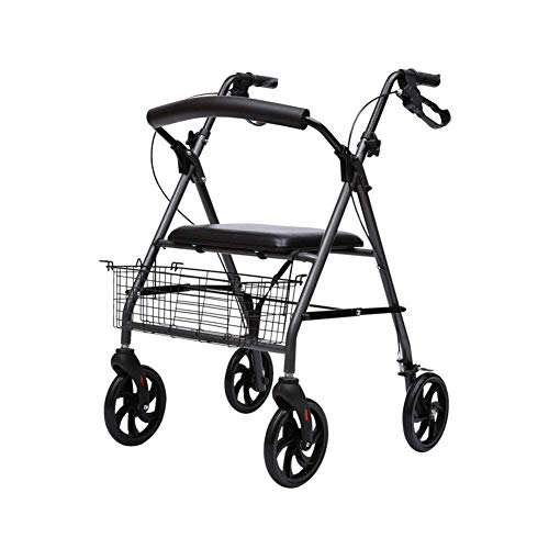 Gehgestell für ältere Menschen, Hilfsgehhilfe, Kleinkindwagen, mit Einkaufskorb und Handbremsen-Design