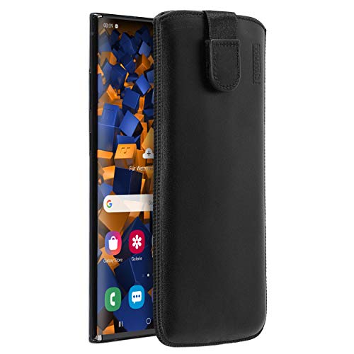mumbi Echt Ledertasche kompatibel mit Samsung Galaxy Note10+ Hülle Leder Tasche Case Wallet, schwarz