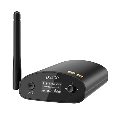 1Mii DS500 HiFi Bluetooth Receiver für Heimstereo mit LDAC, Bluetooth 5.1 Audio Adapter mit Audiophilem DAC, aptX HD & Low Latency, Optischer Coaxial RCA Ausgang für AV Receiver, Verstärker