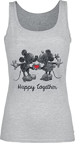 Micky Maus Happy Together Frauen Top grau meliert XS