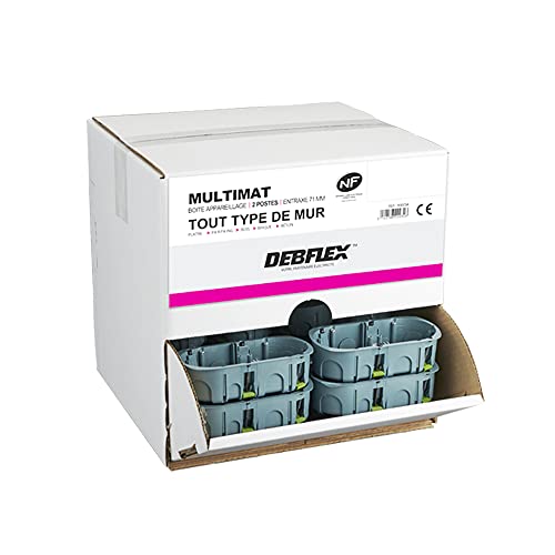 Debflex 800034 Box mit 2 Mehrkomponenten Durchmesser 67 x 40 mm Lochabstand 71 mm 1/2 SILO / 30 PDTS, Grau