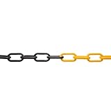 Absperrkette Warnkette Kunststoffkette 10mm schwarz gelb 4m/5m/10m/15m/20m/25m (10, Meter Lang)