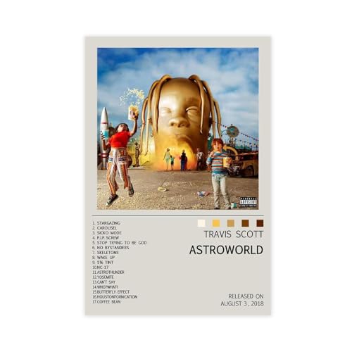 OffsuM Astroworld – Travis Scott Leinwand-Poster, Wandkunst, Dekor, Bild, Gemälde für Wohnzimmer, Schlafzimmer, Dekoration, ungerahmt, 40 x 60 cm
