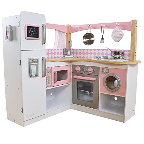 KidKraft 53185 Grand Gourmet Eck-Spielküche, rosa & weiß