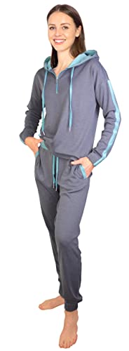 Consult-Tex Damen Pyjama Freizeitanzug Hausanzug Homewear Suit Jogginganzug Pyjama Baumwolle/PE Reißverschluß DW500 (as3, Numeric, Numeric_36, Numeric_38, Regular, Regular)