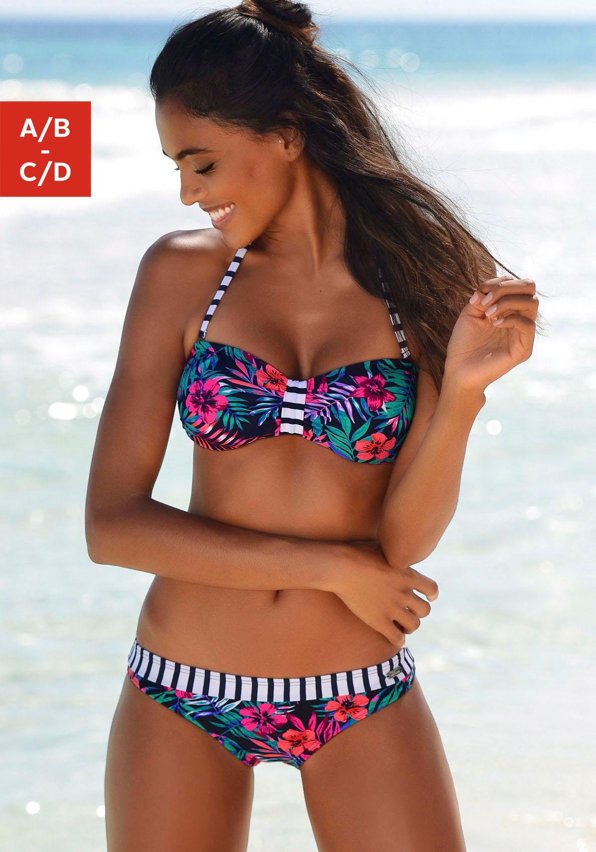 Venice Beach Bandeau-Bikini-Top Summer, mit kontrastfarbener Schlaufe