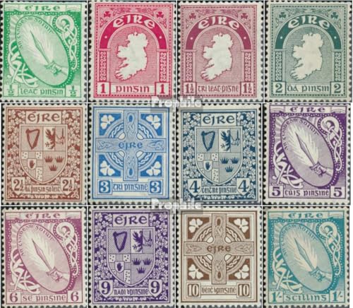 Prophila Collection Irland 40A-51A (kompl.Ausg.) postfrisch ** MNH 1922 Symbole (Briefmarken für Sammler) Flaggen/Wappen/Landkarten