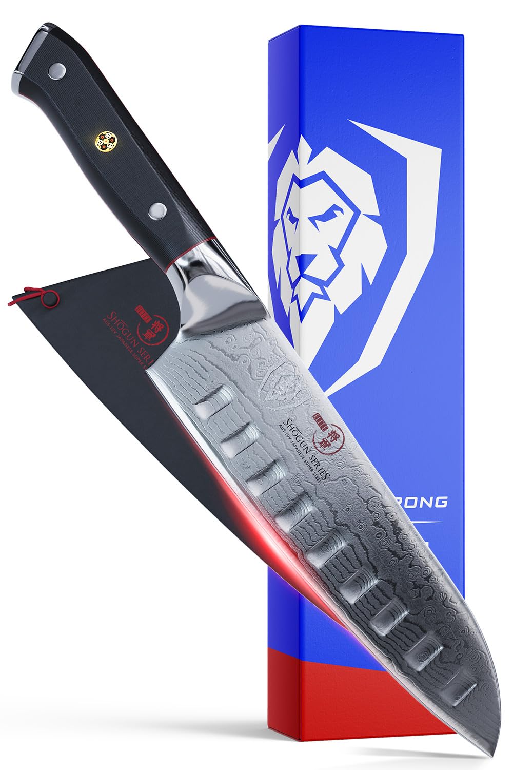 DALSTRONG Santoku Knife - 18 cm - Shogun Series - Damascus - Japanese AUS-10V Super Steel 67 Layers - Vacuum Treated - Sheath Included