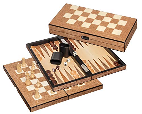 Philos 2518 Schach-Backgammon-Dame-Set, Feld 40cm