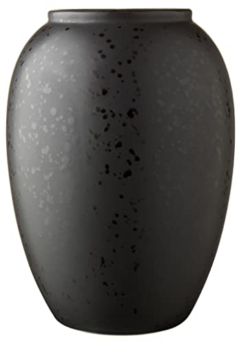 BITZ Steingut Vase Höhe 20 cm schwarz