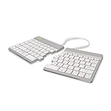 R-Go Split Tastatur, Bluetooth 5.0, Mit Anti-RSI-Software, Ergonomische Design mit Geteilte Tastenfeld, QWERTY US Layout, Weiss