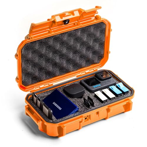 Evergreen ToughBox Tech Organizer - Für Kamera, Kabel, Festplatten usw. (Medium, PROFoam, Orange)