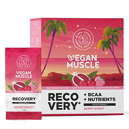 Post-Workout Recovery Komplex mit Berry Geschmack mit BCAAs Leucine, Glutamin, Mineralien und Vitaminen - 20 Sachets - Vegan Muscle