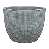 Scheurich Barceo 47, Pflanzgefäß/Blumentopf/Pflanzenkübel, rund, Farbe: Stony Grey, hergestellt mit recyceltem Kunststoff, 10 Jahre Garantie, für den Außenbereich