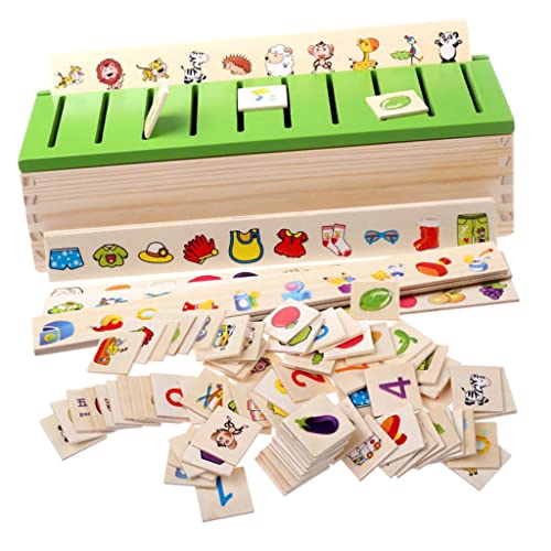 F Fityle Montessori Holz Steckspiel Sortierspiel Kinderspiele Kinder Spiele Spielzeug (Chinesisch und Englisch)