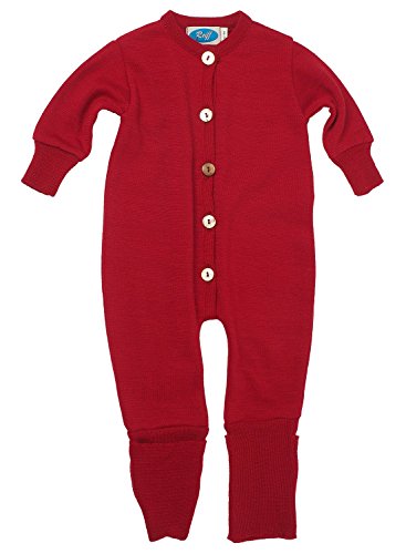 Reiff Baby Overall/Schlafanzug Frottee, 70% Merino-Schurwolle kbT. / 30% Seide (98/104, rot)