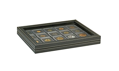 Lindner Münzkassette NERA M Plus mit schwarzer Münzeinlage für 20 Münzrähmchen 50x50 mm/Münzkapseln CARRÉE/OCTO Münzkapseln (2367-2122CE)
