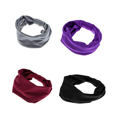 Sport Stirnband, elastisches vier Jahreszeiten breites Yoga Stirnband, weibliches Haarzubehör 1 oder 4 Stück,Suit1