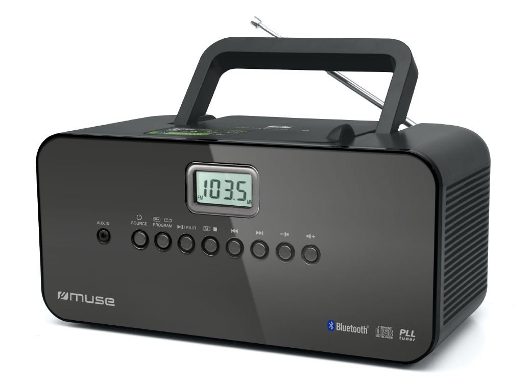 Muse M-22 BT tragbares UKW/ MW-Radio mit CD-Spieler, Bluetooth, schwarz