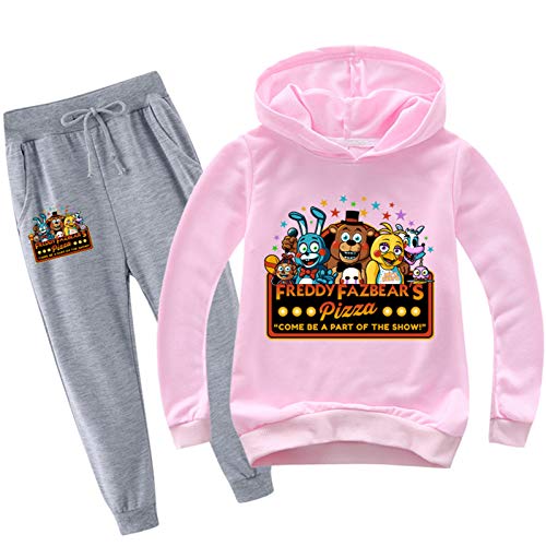 Xinchangda Fnaf Hoodie Hose Outfits Set Unisex Kinder Erwachsene Anime Cosplay Kostüm FNAF Sweatshirts Pullover Pullover Sport, h, 160 cm