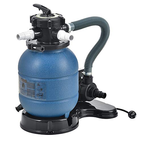 pro.tec Sandfilteranlage Blau - 300mm 10 m³/h 5-Wege Ventil 400 W Poolfilter mit Pumpe Poolfilteranlage mit Druckanzeige