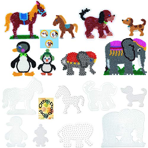 HAMA Bügelperlen-Bastel-Set midi-Stift-Platten-Set midi Pinguin + Hund + Elefant + Pferd und ihre Tierkinder #13