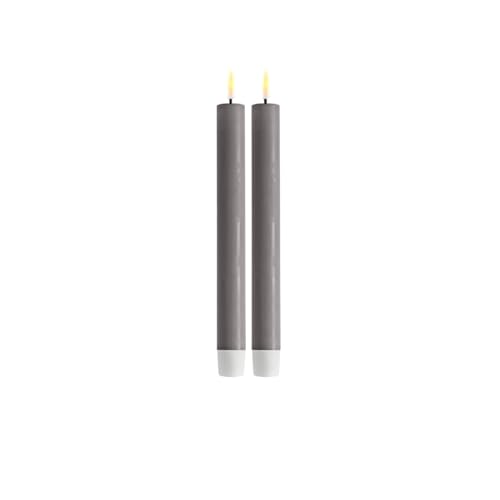 ReWu LED Kerze Grau Stabkerze 24 cm