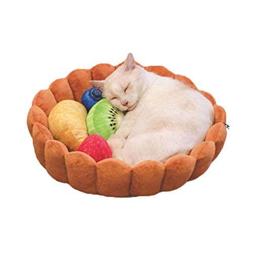 WUHUAROU Obst Egg Roll-Form-Winter-Katze-Bett-Hundematte Haustier-Plüsch-Kissen-Katze Hundehütte Winter warmes Plüsch-Haustier-Nest-Hundebett (Size : A)