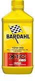 Bardahl - Motoröl XTC C60 10W-50 für 4-Takt-Motorräder, wirkt der Bildung von Ablagerungen entgegen und sorgt für maximale Sauberkeit des Motors, 100% synthetisch, 2 x 1 Liter