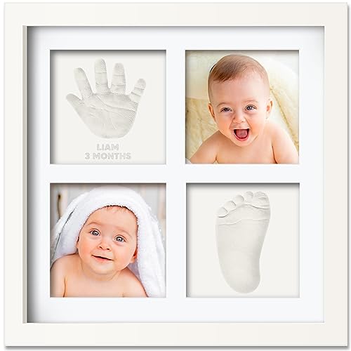 Baby Handabdruck und Fußabdruck-Set – Geschenke für Babys, Baby Registersuche, neue Babyparty-Geschenke für Jungen, Mädchen, Neugeborenes Baby-Handabdruck-Fußabdruck-Andenken-Set (Alpine White)