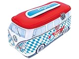 BRISA VW Collection - Volkswagen Neopren Universal-Schmink-Kosmetik-Kultur-Reise-Apotheke-Tasche-Beutel im T1 Bulli Bus Design (Bayern/Bunt/Groß)