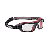 Bollé Safety ULTIPSI, Schwarz und Rot Schutzbrille, Einheitsgröße, klare Objektive Serie ULTIM8
