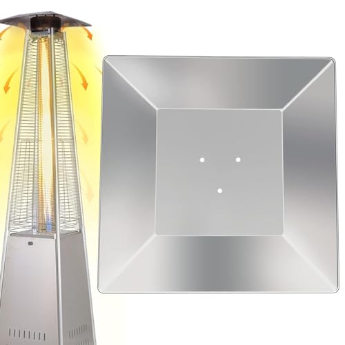 Fukamou Reflektorschild für Terrassenheizung, 4-seitige Propan-Heizungs-Ersatzteile für den Außenbereich mit 3 vorgebohrten Löchern, Schnell aufheizende Terrassenheizungsabdeckung, stabiler