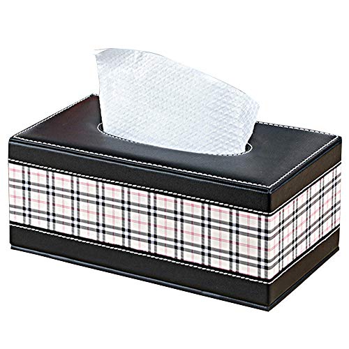 ZXGQF Tissue Box Pu Plaid Muster Papierhandtuchhalter Für Zuhause BüroAuto Dekoration Tissue Box Halter, 250 * 140 * 100 Mm