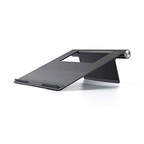 Laptop Stand Riser mit Hitze-Wind, Multi-Angle Laptop Herausnehmbare Laptop-Halter, verstellbar faltbare Ergonomisch, for 11 '' - 15.6''notebook Silber aycpg (Color : Black)